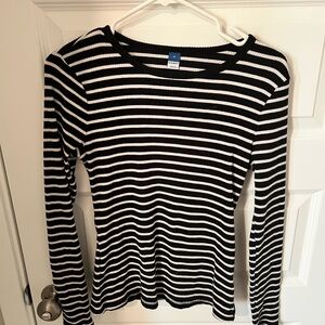 Striped Black and White Women's Top